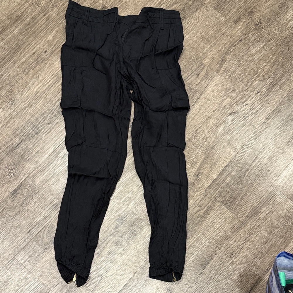 Bebe Black Textured Trousers